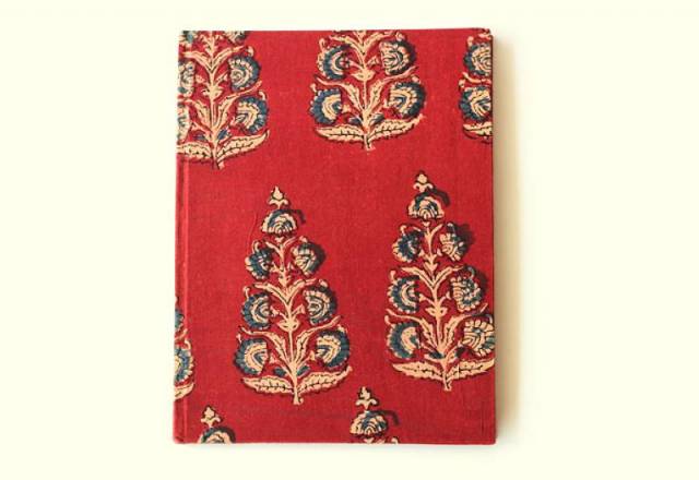 Handmade Ajrakg letter Diary red-800x550