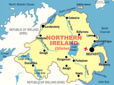 Londonderry, ulster, ireland-map
